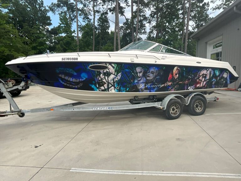 Marine hull graphic wrap designed to boost appearance and add surface protection