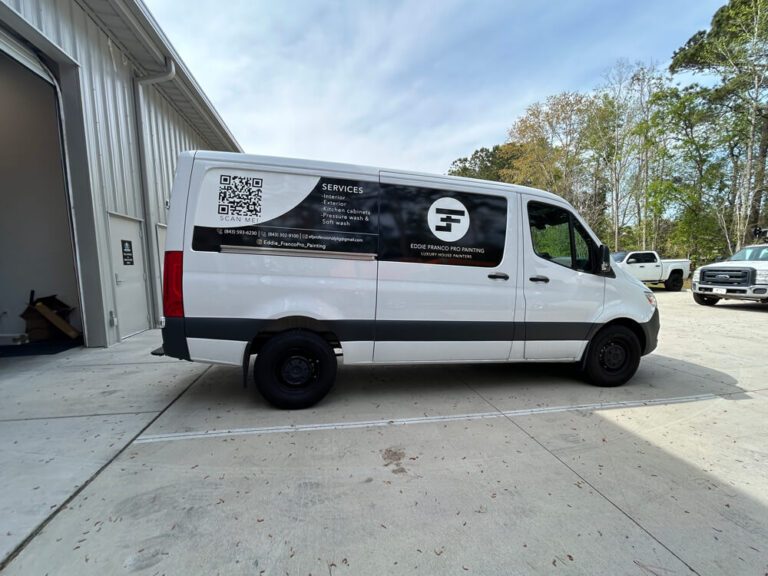 High-quality lettering wrap applied for sharp readable branding on exterior areas