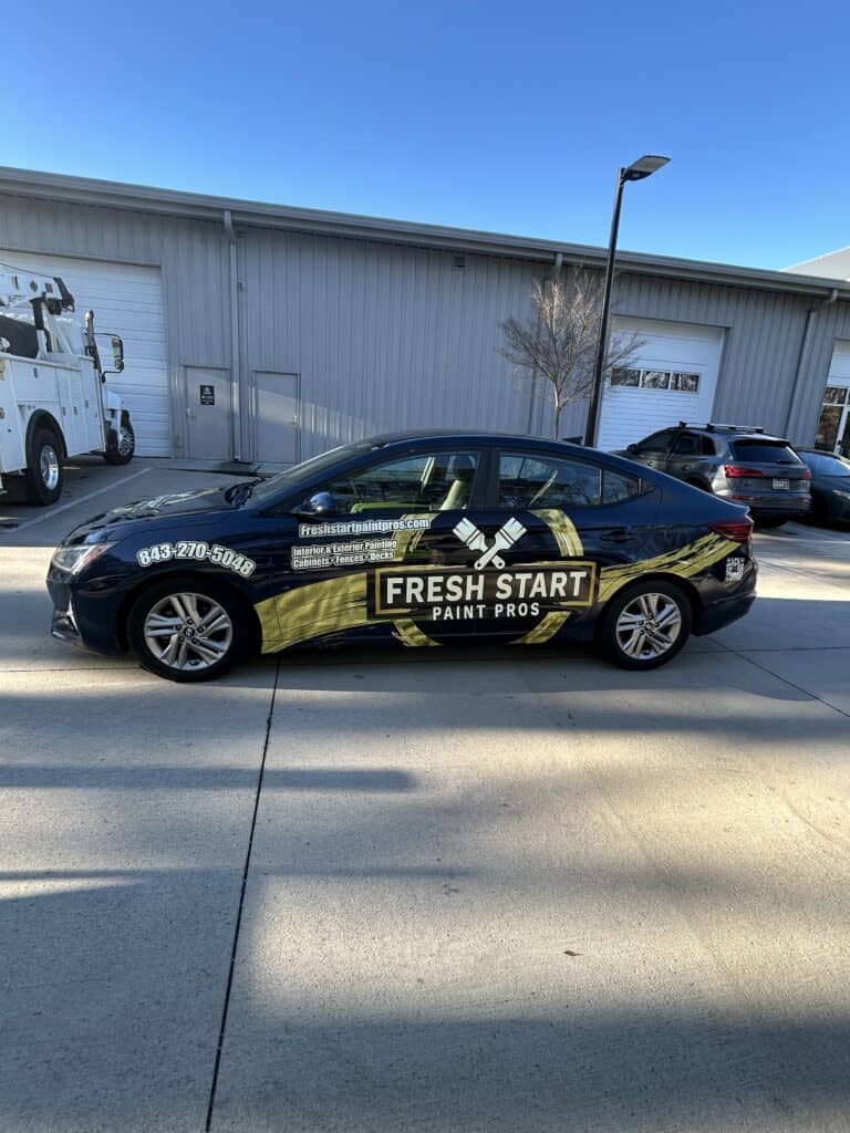 Vehicle wrap for Fresh Start Paint Pros in Charleston.