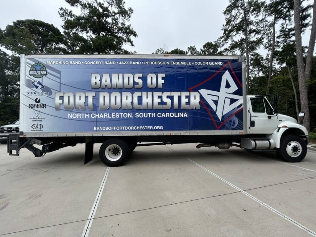 Commercial vehicle wrap for Bands of Fort Dorchester in North Charleston, SC.