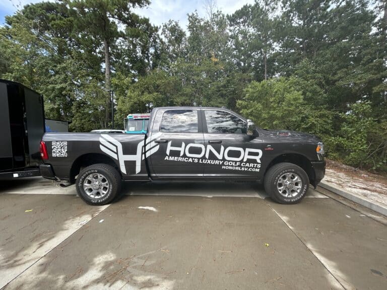 HONOR truck wrap for golf carts in Charleston, SC.