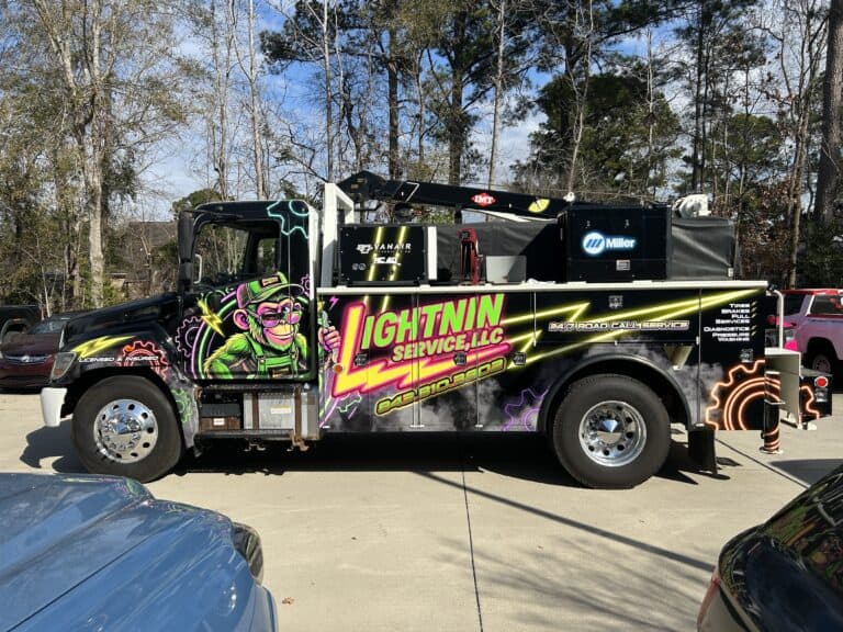 Commercial vehicle wrap for Wrapstar Charleston showcasing vibrant graphics.