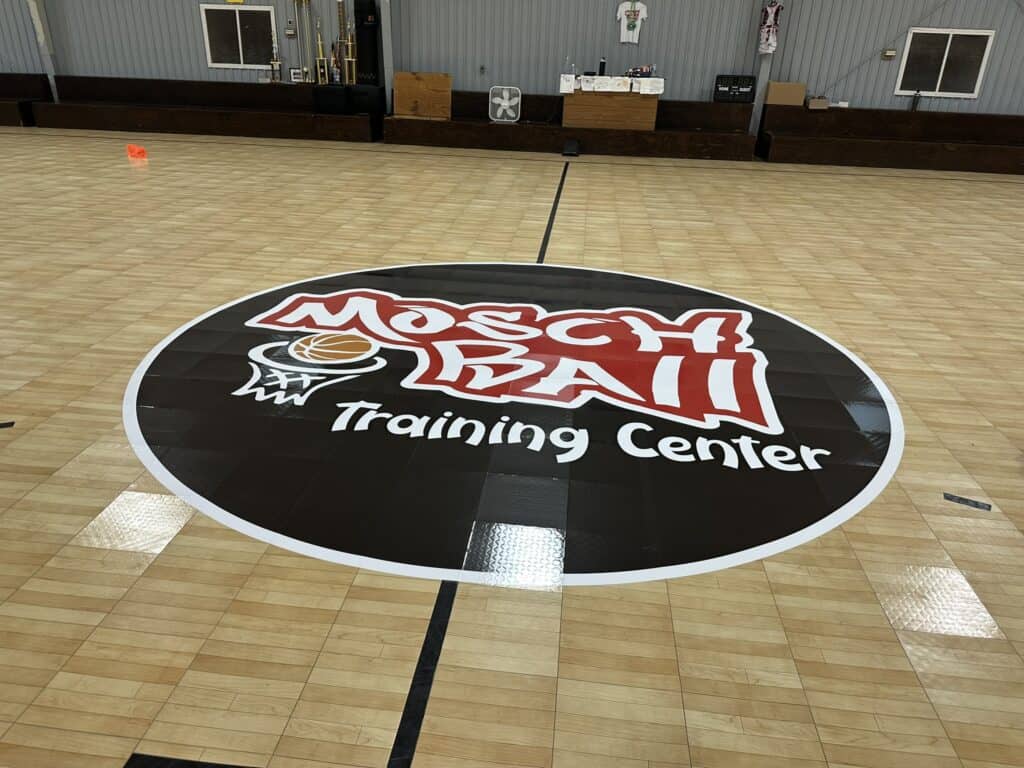 Custom floor graphic for Moody Beach Training Center in Charleston.