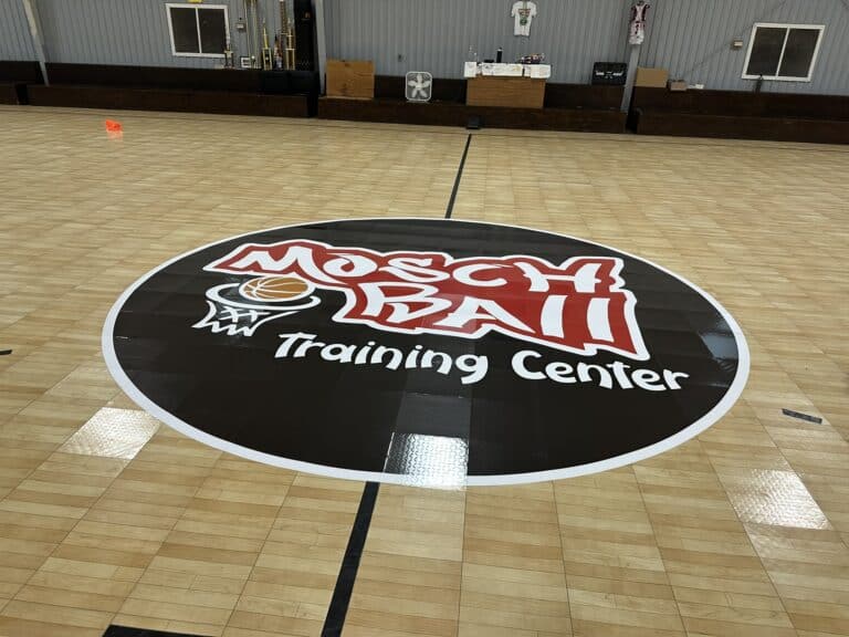 Custom floor graphic for Moody Beach Training Center in Charleston.