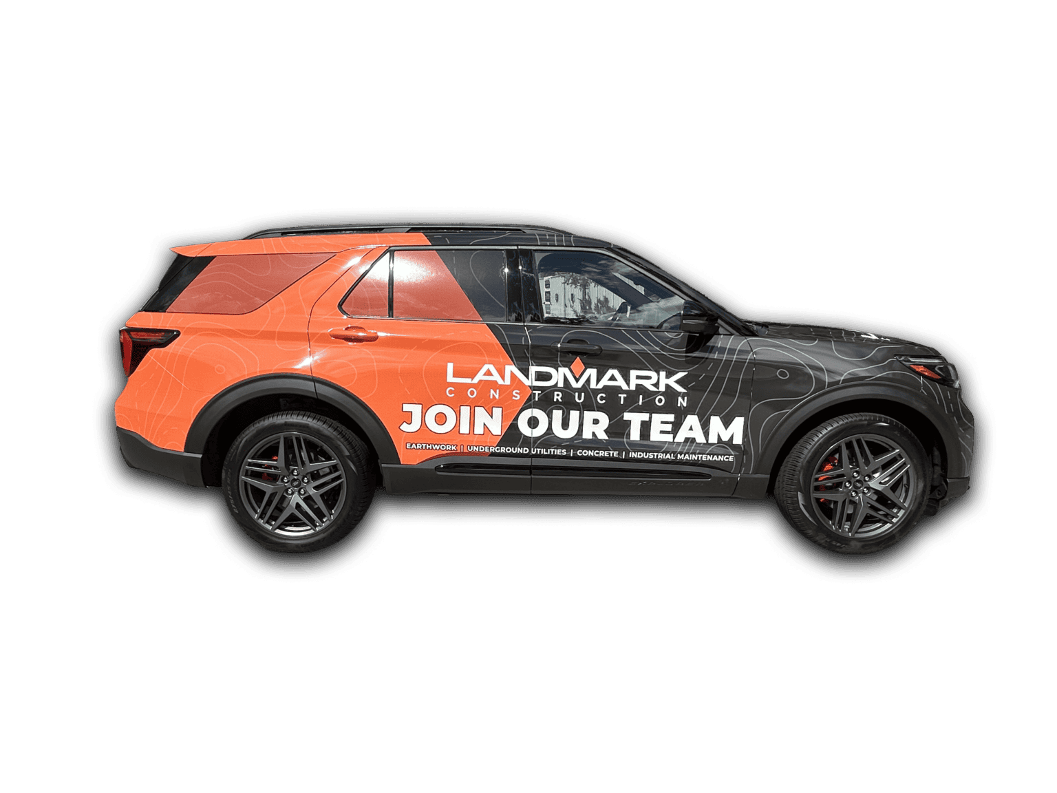 Vehicle wrap featuring Wrapstar Charleston branding and custom design.
